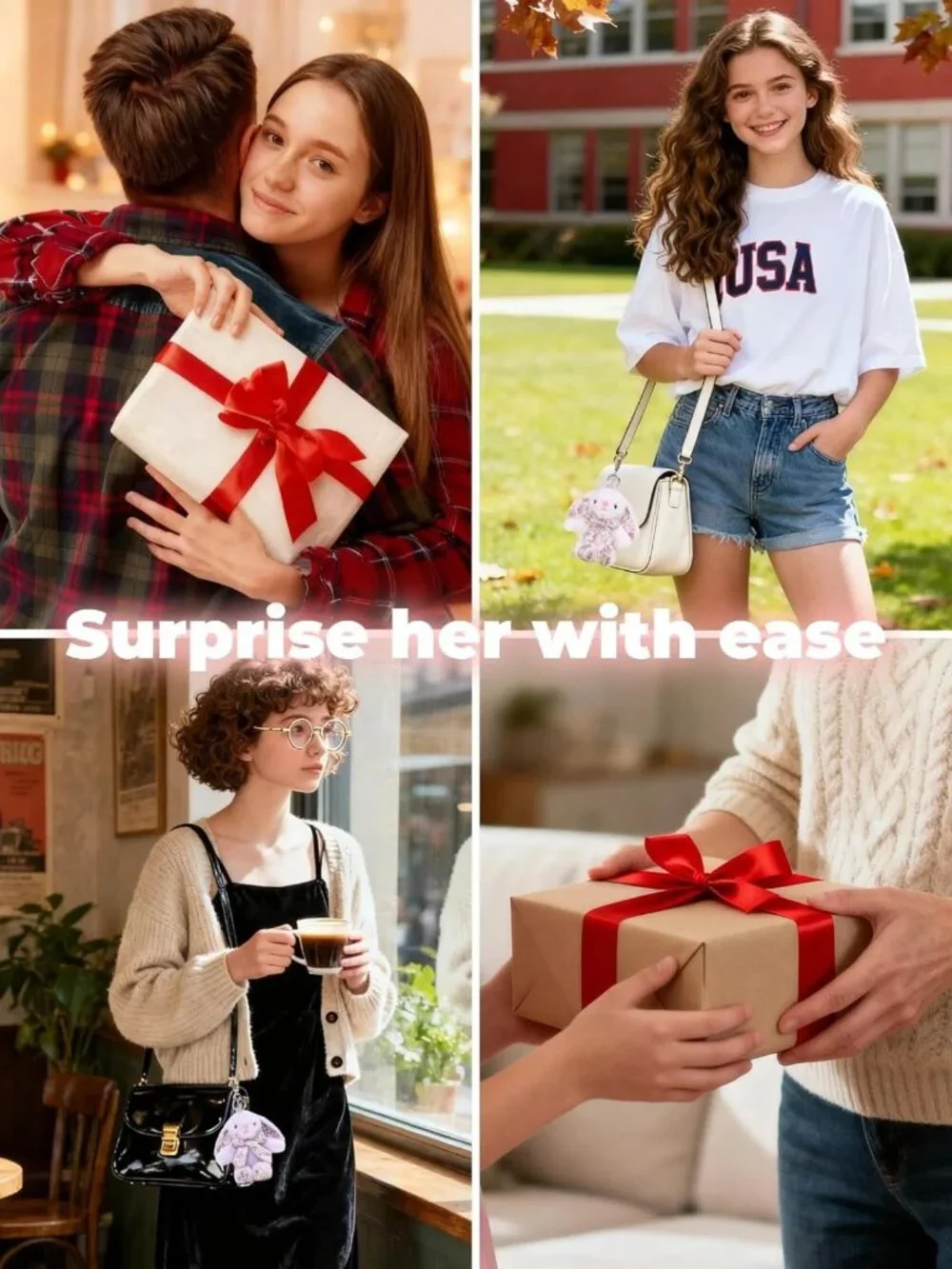 Cute Rabbit Keychain for Backpack | Adorable Bag Charm for Women & Teens